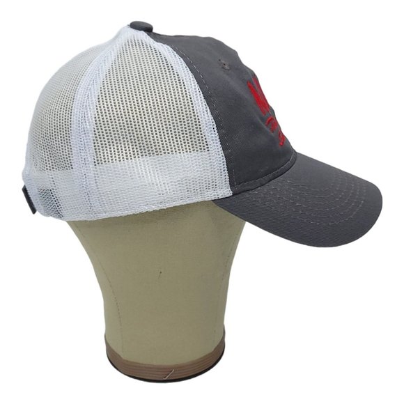 Outdoor Cap Macs Tire Center Mesh Strapback Cap Trucker Baseball Hat Gray Red - Picture 7 of 12